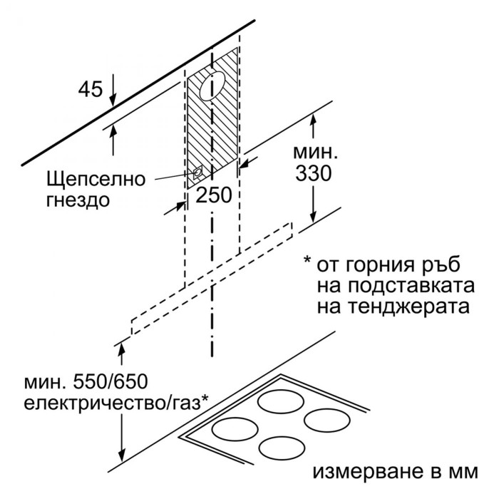 Стенен аспиратор Bosch DWB67FM50
