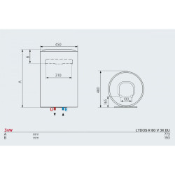 Вертикален бойлер Ariston LYDOS R 80 V 3K EU Вертикален бойлер Ariston LYDOS R 80 V 3K EU