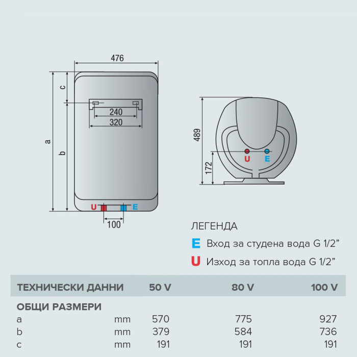 Вертикален бойлер Ariston SHP ECO EVO 100 V 1.8K EU