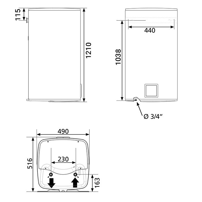 Вертикален бойлер Atlantic Steatite Cube WiFi 150 Silver