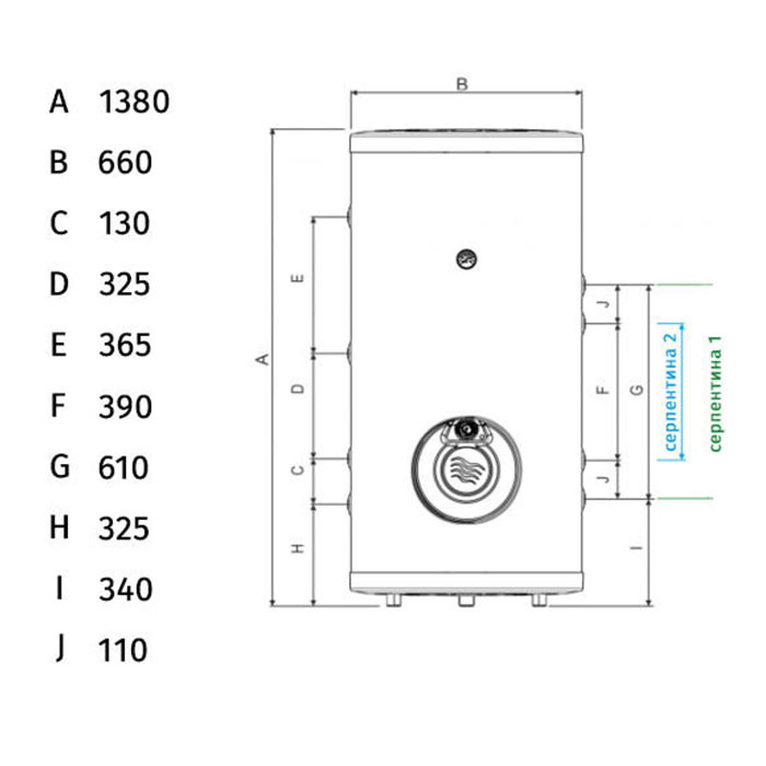 Стоящ бойлер Tedan Comby inox BT 200л, 6kW - неръждаем с две серпентини