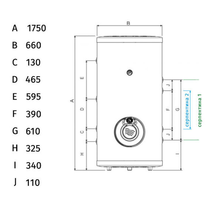 Стоящ бойлер Tedan Comby inox BT 280л, 6kW - неръждаем с две серпентини