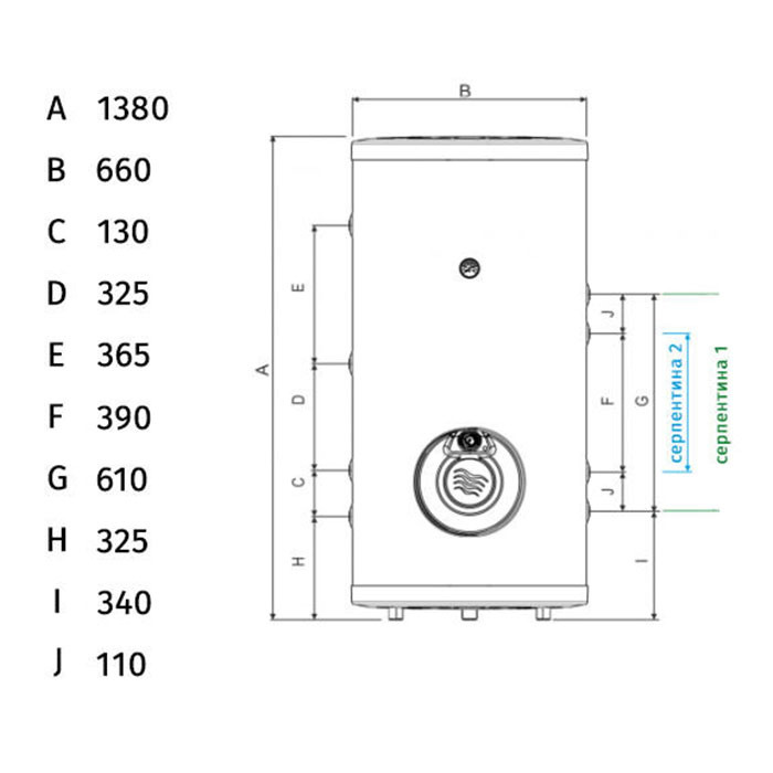 Стоящ бойлер Tedan Comby inox BT 500л, 6kW - неръждаем с две серпентини