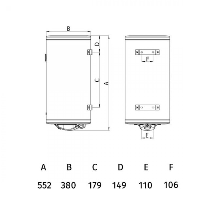 Вертикален бойлер Tedan Standard BT 30 inox - неръждаем