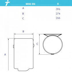 Малолитражен бойлер Tedan Mini 8N Inox - над мивка