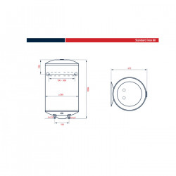 Вертикален бойлер Tedan STANDARD INOX 80L 3kW - неръждаем